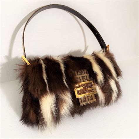 fur fendi bag|fendi baguette second hand.